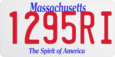 MA license plate 1295RI