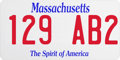 MA license plate 129AB2