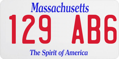 MA license plate 129AB6