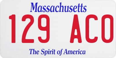 MA license plate 129AC0