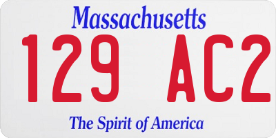 MA license plate 129AC2