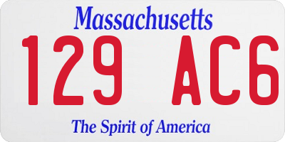 MA license plate 129AC6