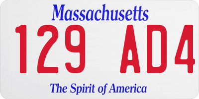 MA license plate 129AD4