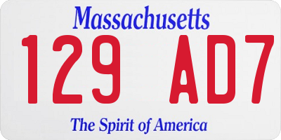 MA license plate 129AD7