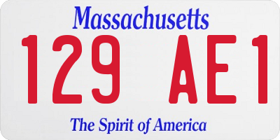 MA license plate 129AE1