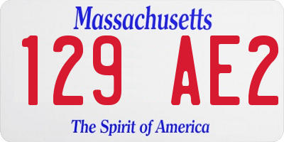 MA license plate 129AE2