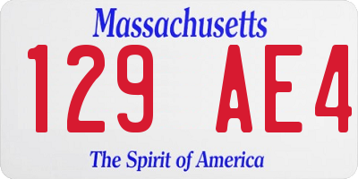 MA license plate 129AE4