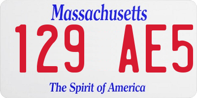 MA license plate 129AE5