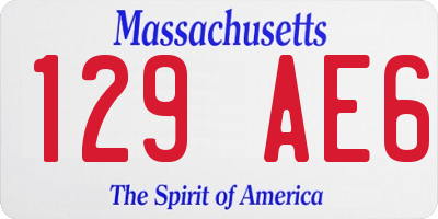 MA license plate 129AE6