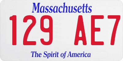 MA license plate 129AE7