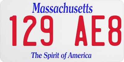 MA license plate 129AE8