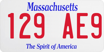 MA license plate 129AE9