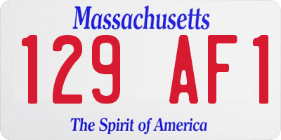 MA license plate 129AF1