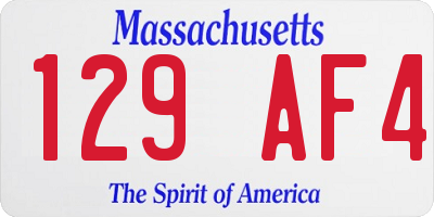 MA license plate 129AF4