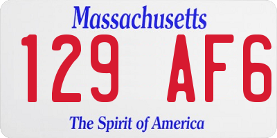 MA license plate 129AF6