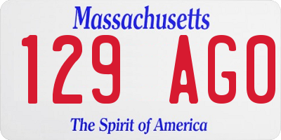 MA license plate 129AG0