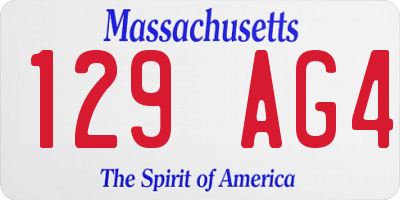 MA license plate 129AG4