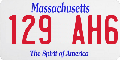 MA license plate 129AH6