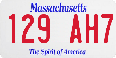 MA license plate 129AH7