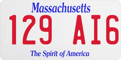 MA license plate 129AI6