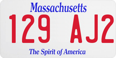 MA license plate 129AJ2