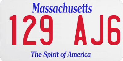 MA license plate 129AJ6