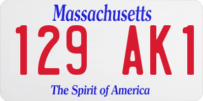MA license plate 129AK1
