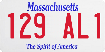 MA license plate 129AL1
