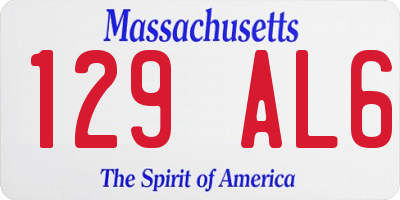 MA license plate 129AL6