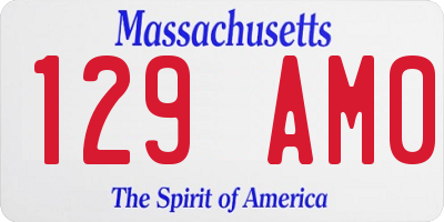 MA license plate 129AM0