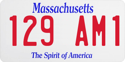 MA license plate 129AM1