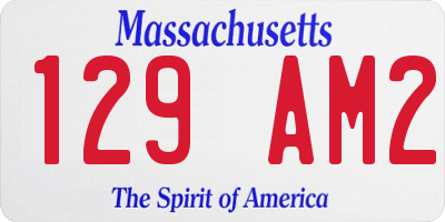 MA license plate 129AM2