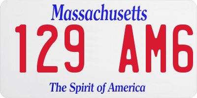 MA license plate 129AM6