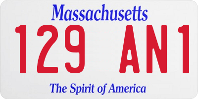 MA license plate 129AN1