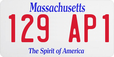 MA license plate 129AP1