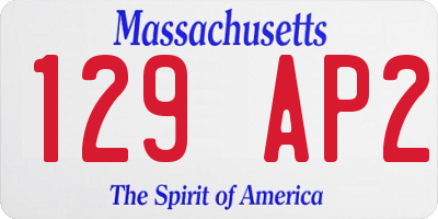 MA license plate 129AP2