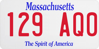 MA license plate 129AQ0
