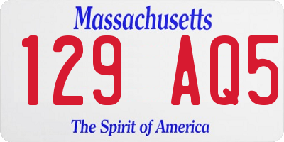 MA license plate 129AQ5