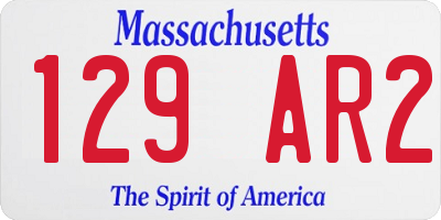 MA license plate 129AR2