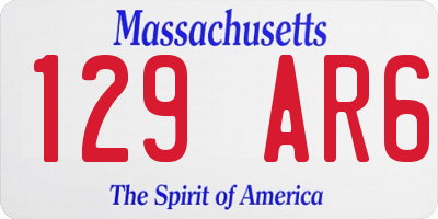 MA license plate 129AR6