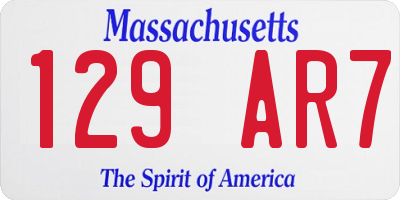 MA license plate 129AR7
