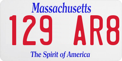 MA license plate 129AR8