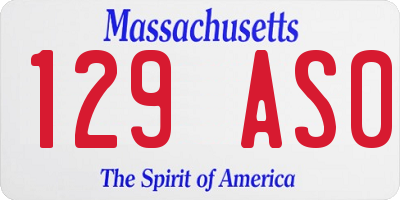MA license plate 129AS0