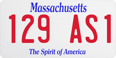 MA license plate 129AS1