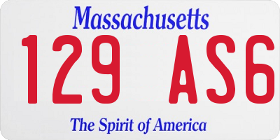 MA license plate 129AS6