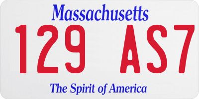 MA license plate 129AS7