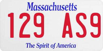 MA license plate 129AS9
