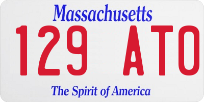 MA license plate 129AT0