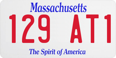 MA license plate 129AT1
