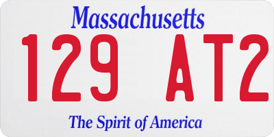 MA license plate 129AT2
